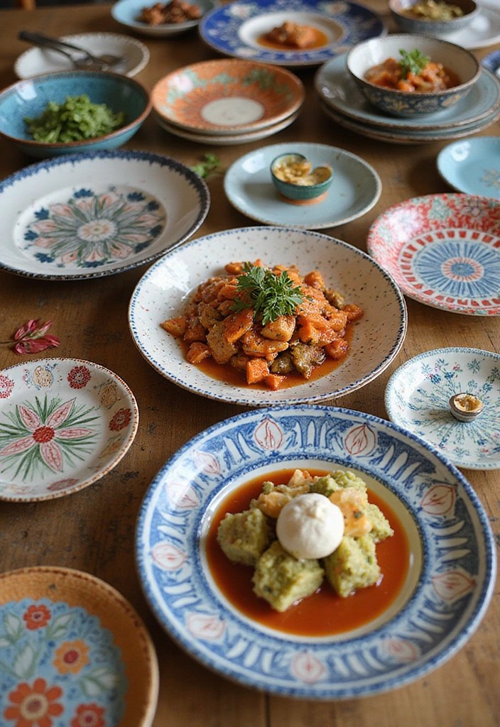 12 Creaciones de Cerámica Artesanal que Te Harán Querer Decorar Cada Rincón (¡Descubre el #7!) - 5. Platos de Cerámica para Servir con Estilo