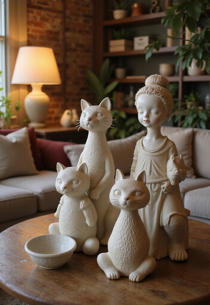 12 Creaciones de Cerámica Artesanal que Te Harán Querer Decorar Cada Rincón (¡Descubre el #7!) - 6. Estatuas de Cerámica que Cuentan Historias