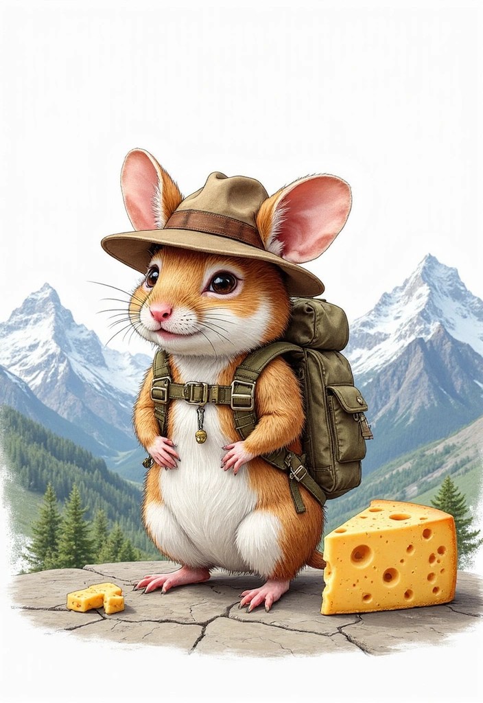 12 Dibujos de Animales Fáciles que Harán Sonreír a Todos (¡El #5 es Adorable!) - 12. Ratón Aventurero