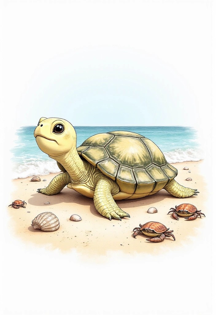 12 Dibujos de Animales Fáciles que Harán Sonreír a Todos (¡El #5 es Adorable!) - 7. Plaza de las Tortugas